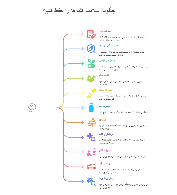 اینفوگرافیک سالم نگه داشتن کلیه‌ها