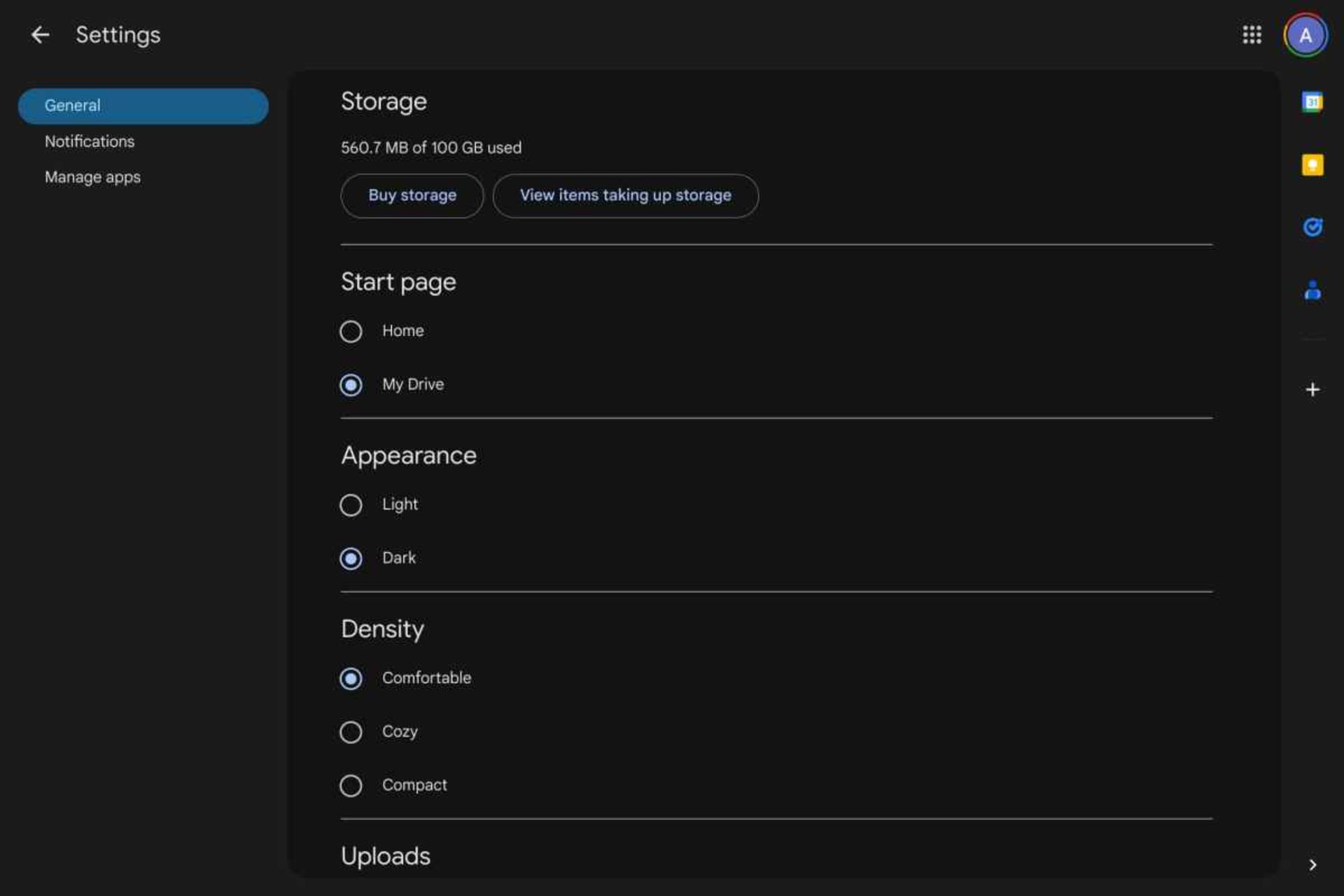 گوگل درایو میزبان تم تاریک شد 4 نحوهی فعالسازی تم تاریک در وبسایت گوگل درایو