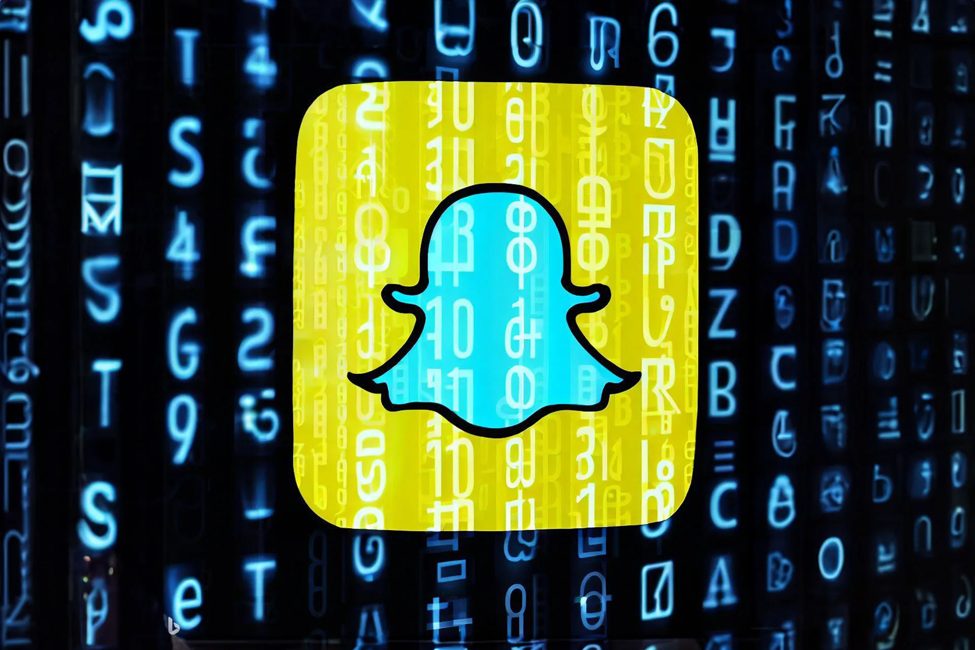 لوگوی اسنپ چت پشت عبارت های مخلتف