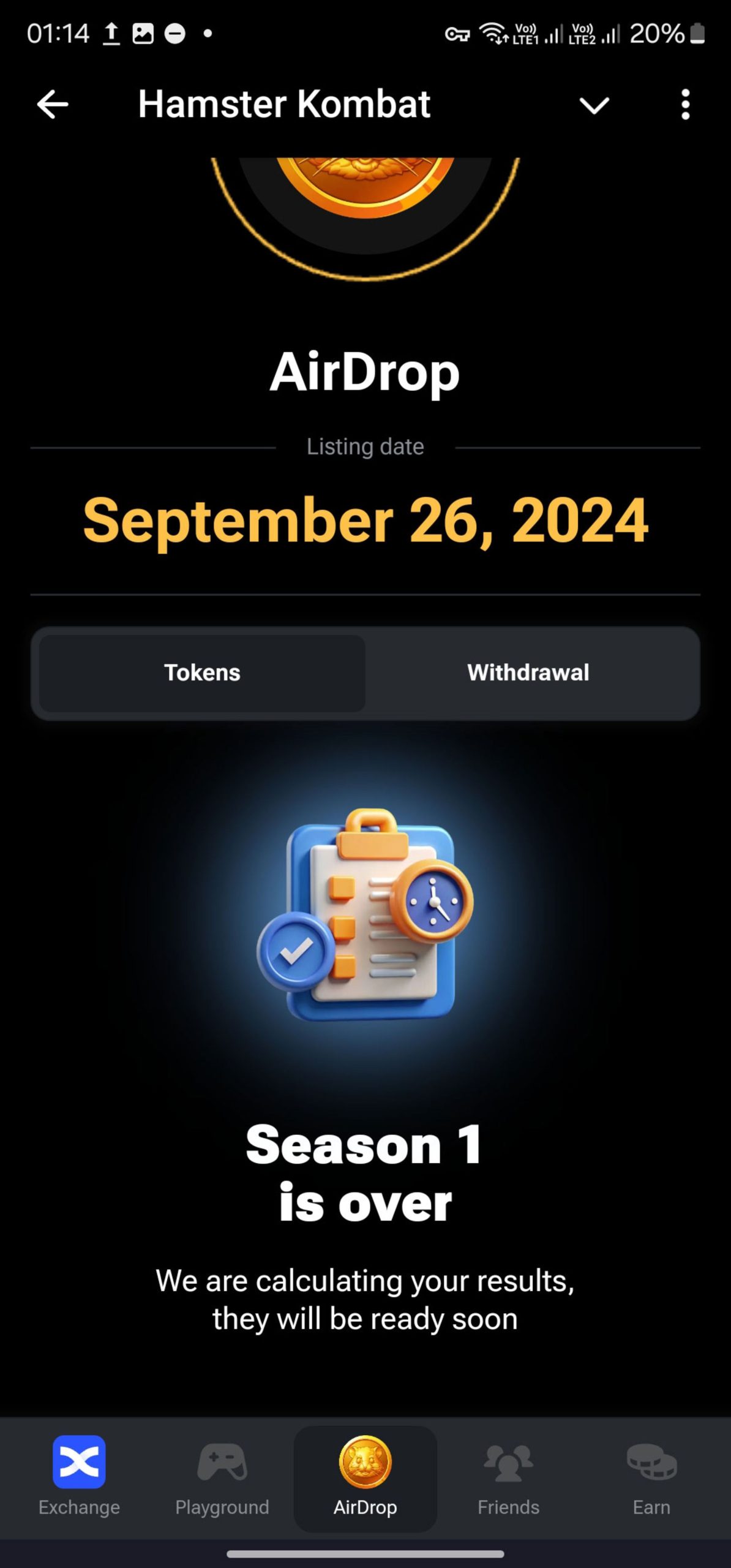 غافلگیری همستر کامبت؛ فصل یک به آخر رسید_سودو تکنولوژی 4 تب Airdrop همستر کامبت