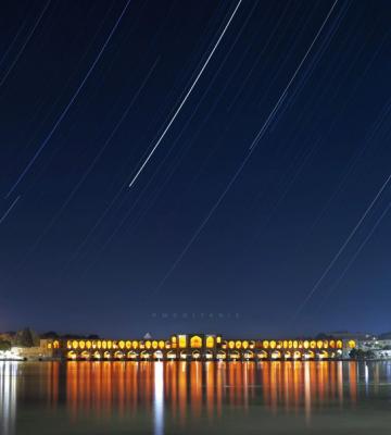 همنشینی باشکوه ستارگان در پل تاریخی خواجو و زاینده رود+عکس