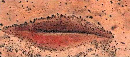 تصویر هوایی جالب از منطقه‌ای در سودان به شکلِ لب انسان