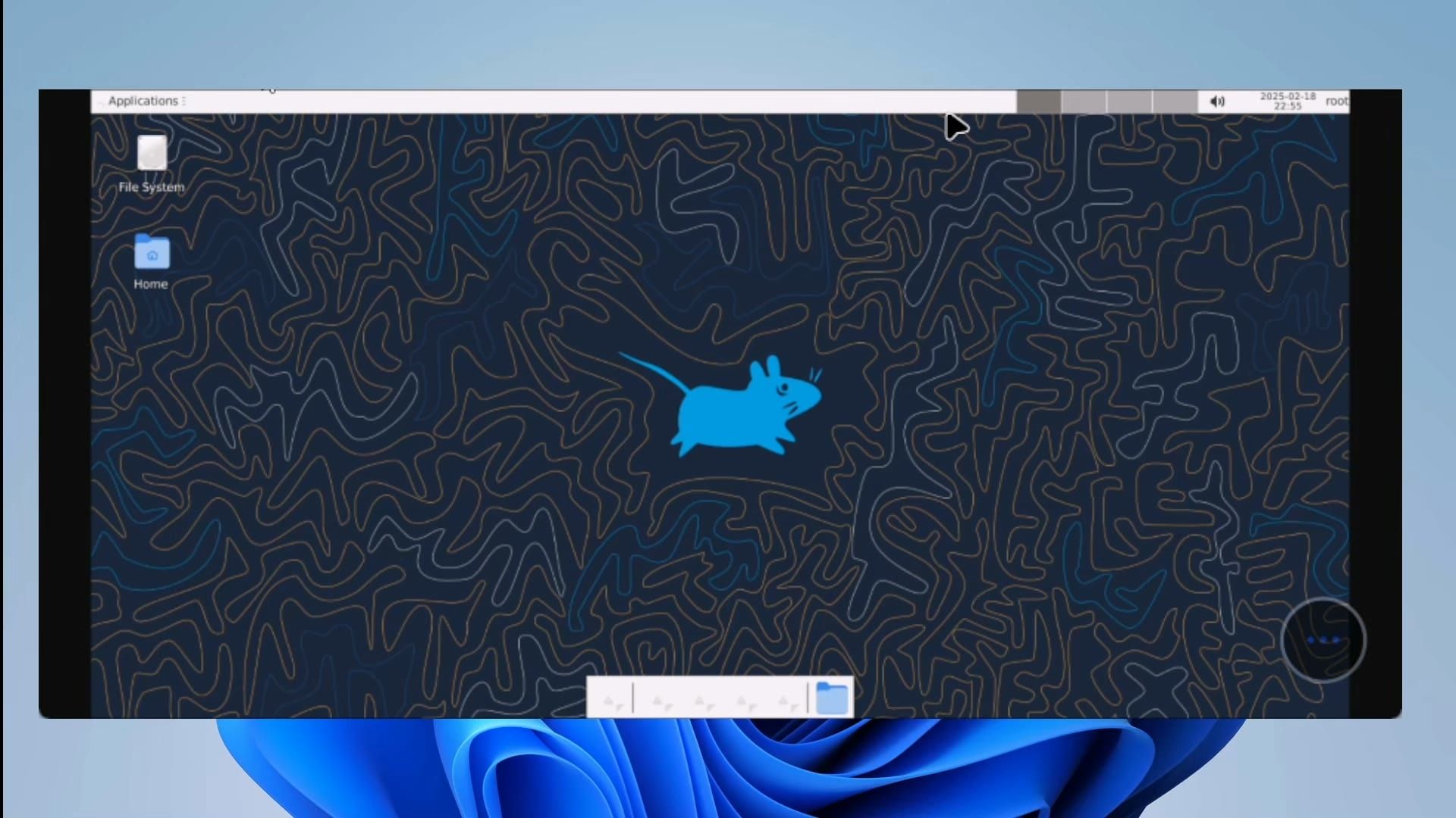 محیط دسکتاپ اوبونتو در اپلیکیشن RealVNC - حالت افقی در scrcpy