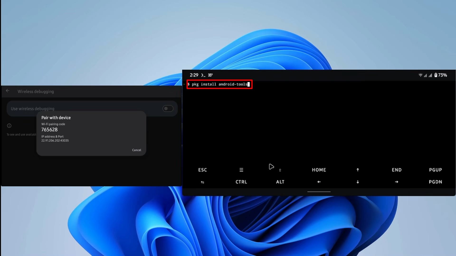 ترموکس - ترمینال اوبونتو - نصب android tools 