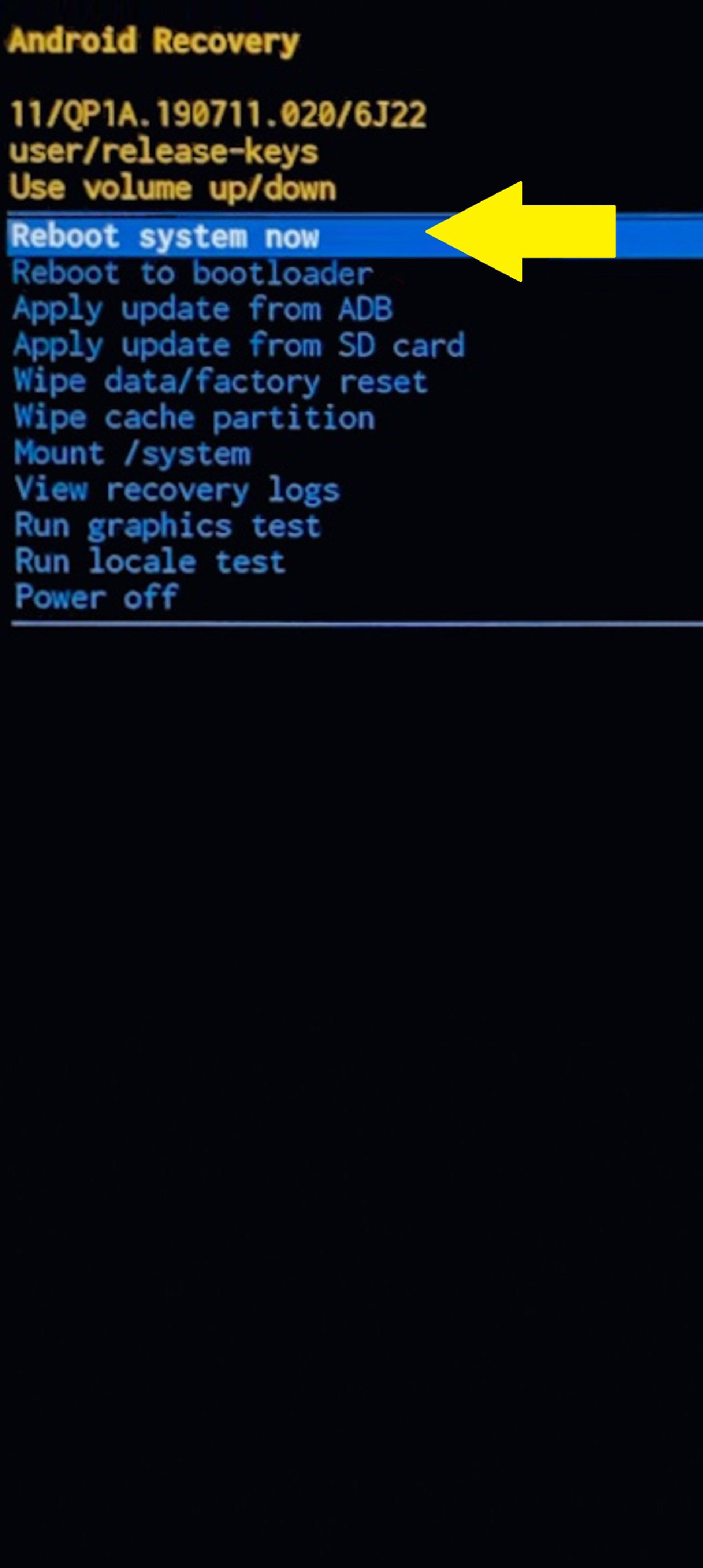 ریست فکتوری گوشی سامسونگ با دکمه های فیزیکی مرحله ۳