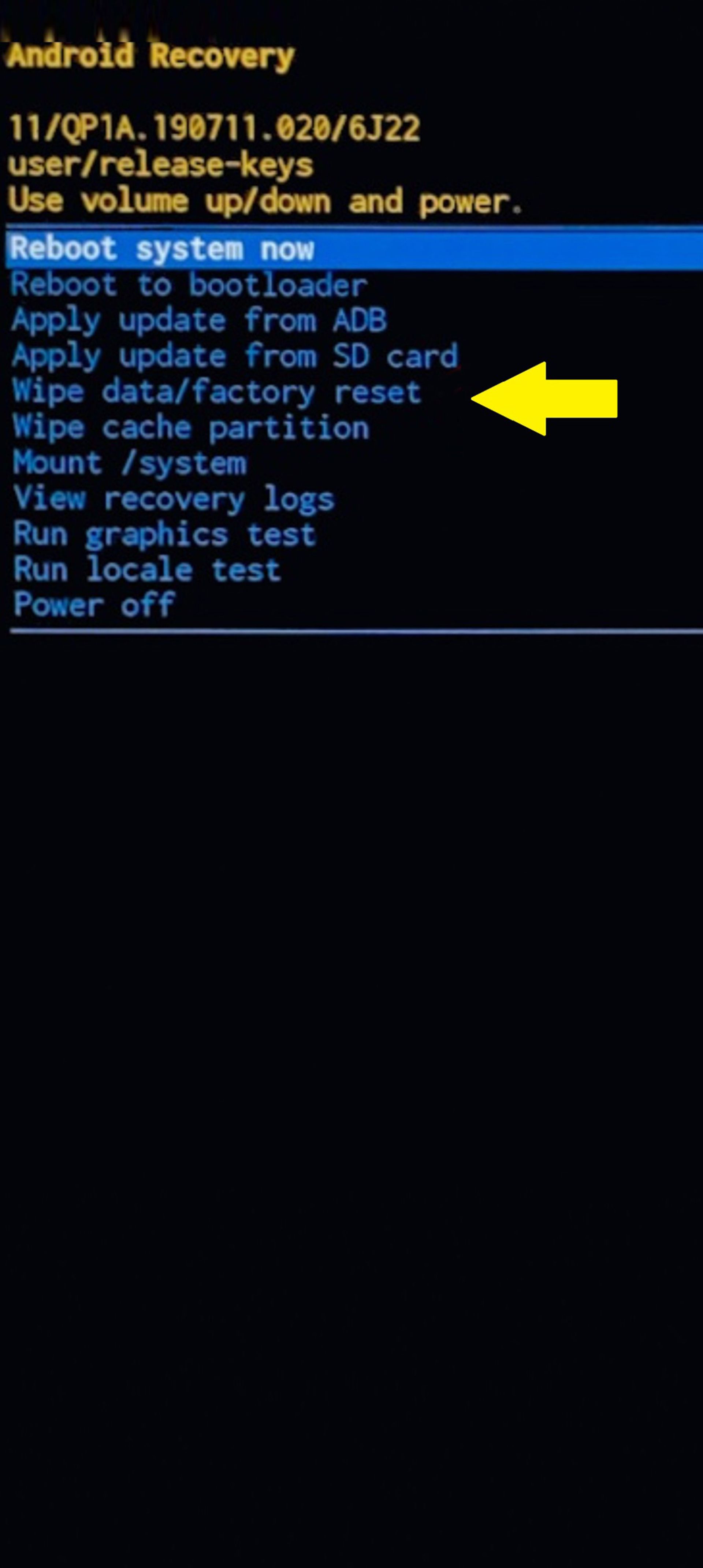ریست فکتوری گوشی سامسونگ با دکمه های فیزیکی مرحله ۱