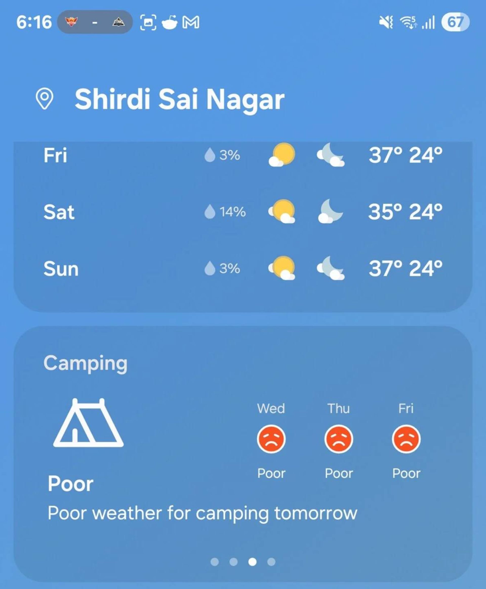 اطلاعات کامل آب و هوا در اپلیکیشن آب و هوا One UI 7