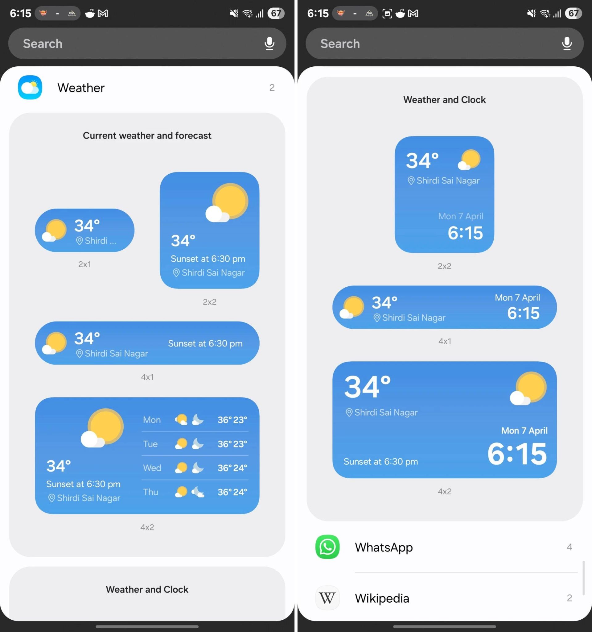 طراحی جدید اپلیکیشن آب و هوا One UI 7