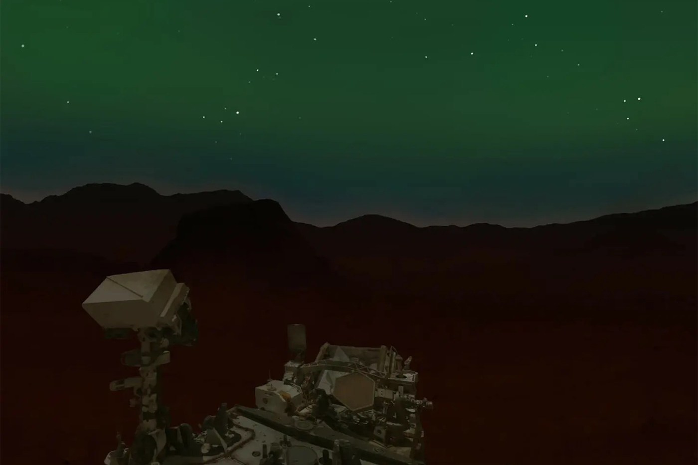 نورافشانی بی‌سابقه بر فراز مریخ؛ کاوشگر پرسویرنس اولین تصویر از شفق قطبی مرئی را ثبت کرد