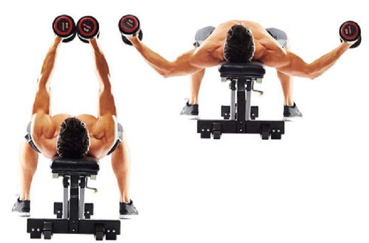 حرکات بدنسازی با دمبل؛ ۲۷ تمرین و انواع حرکات با دمبل_سودو تکنولوژی 74 ورزش با دمبل - دمبل فلای خوابیده