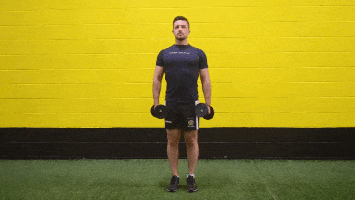 حرکات بدنسازی با دمبل؛ ۲۷ تمرین و انواع حرکات با دمبل_سودو تکنولوژی 73 ورزش با دمبل - حرکت بالابردن جانبی بازوها