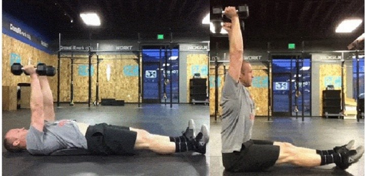 حرکات بدنسازی با دمبل؛ ۲۷ تمرین و انواع حرکات با دمبل_سودو تکنولوژی 75 ورزش با دمبل - دراز نشست با وزنه