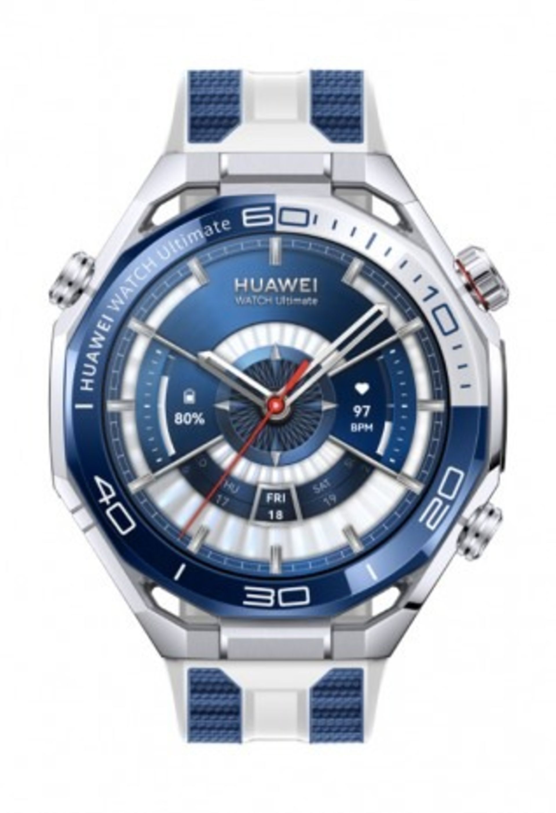 ساعت هوشمند Huawei Watch Ultimate 2 در رنگ نقره‌ای از نمای جلویی