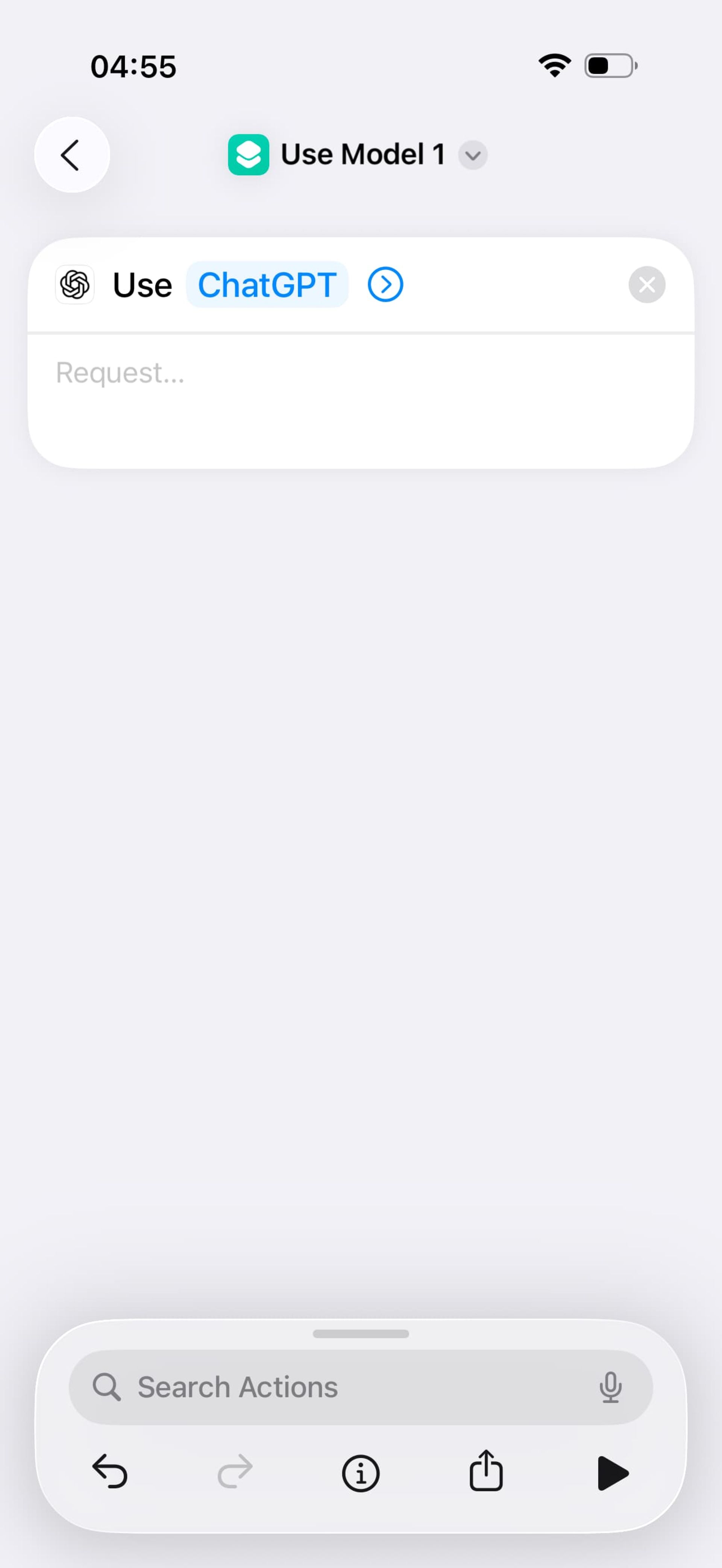 گزینه Use Models در شورت‌کات iOS 26
