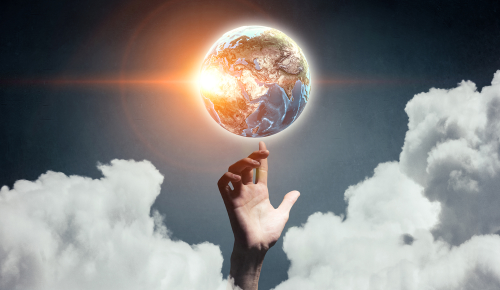 مقصد از خلقت انسان چیست؟_سودو تکنولوژی 20 اشاره دست در ابرها به زمین نورانی