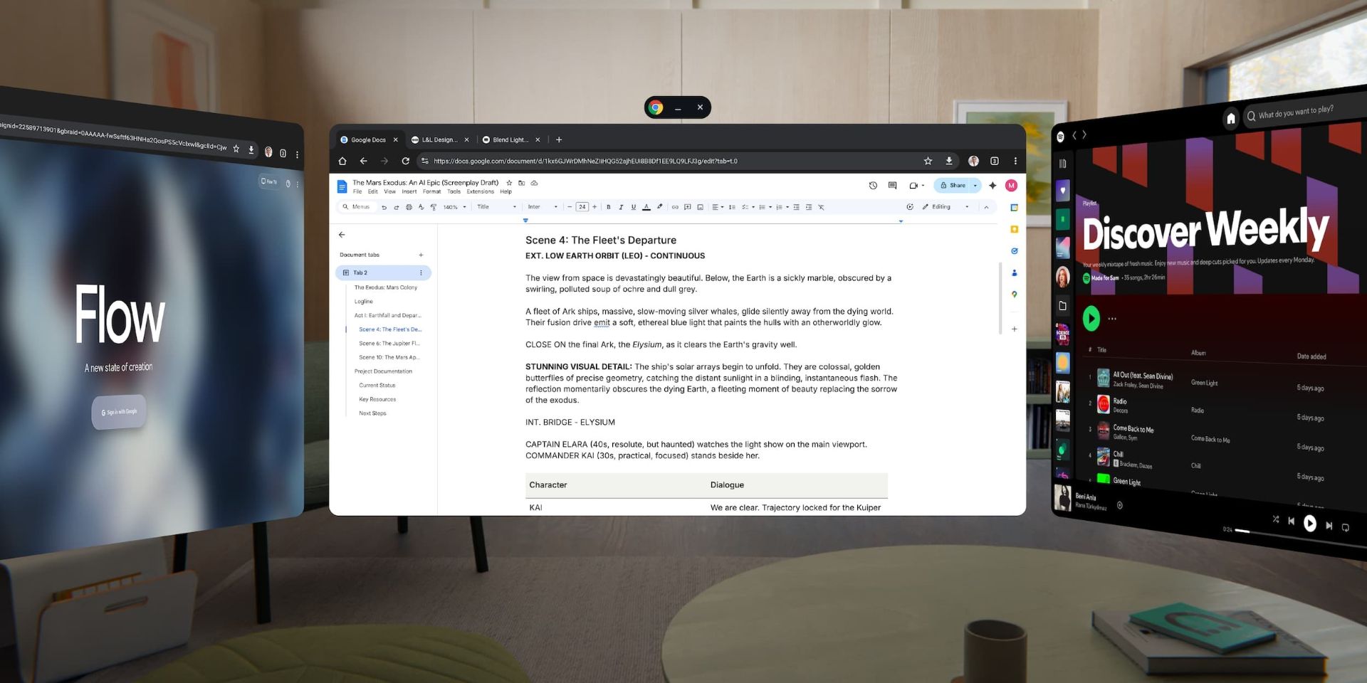 نمای سیستم‌عامل واقعیت ترکیبی گلکسی XR سامسونگ